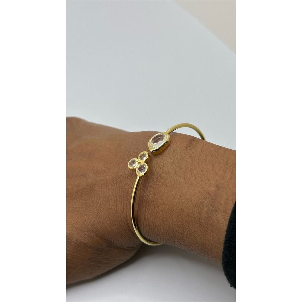 New Real Simple Talia Bracelet Goldtone Clear Crystals Adjustable Style … - Picture 3 of 3